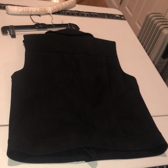 Philosophy size large black zip front Moto Vest super soft ultra suede - Picture 8 of 15